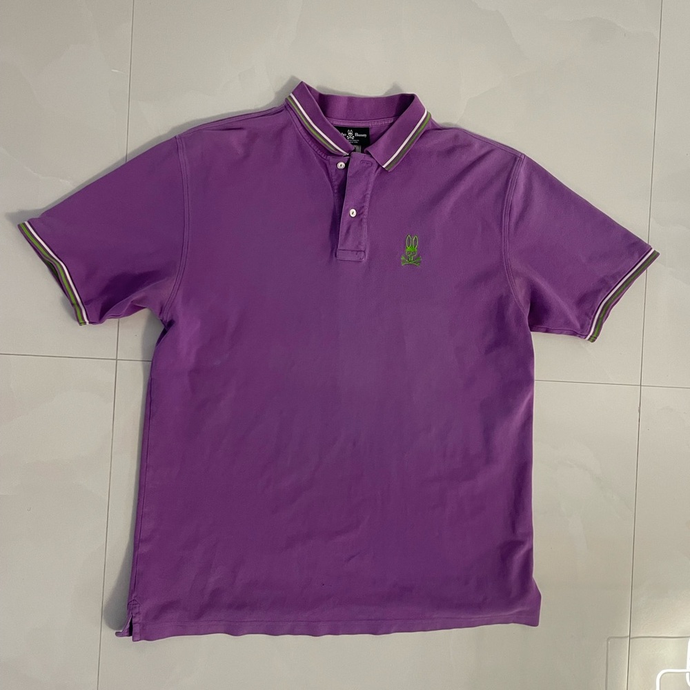 Psycho Bunny Polo Shirt Men's Size 9 Slim Fit Purple